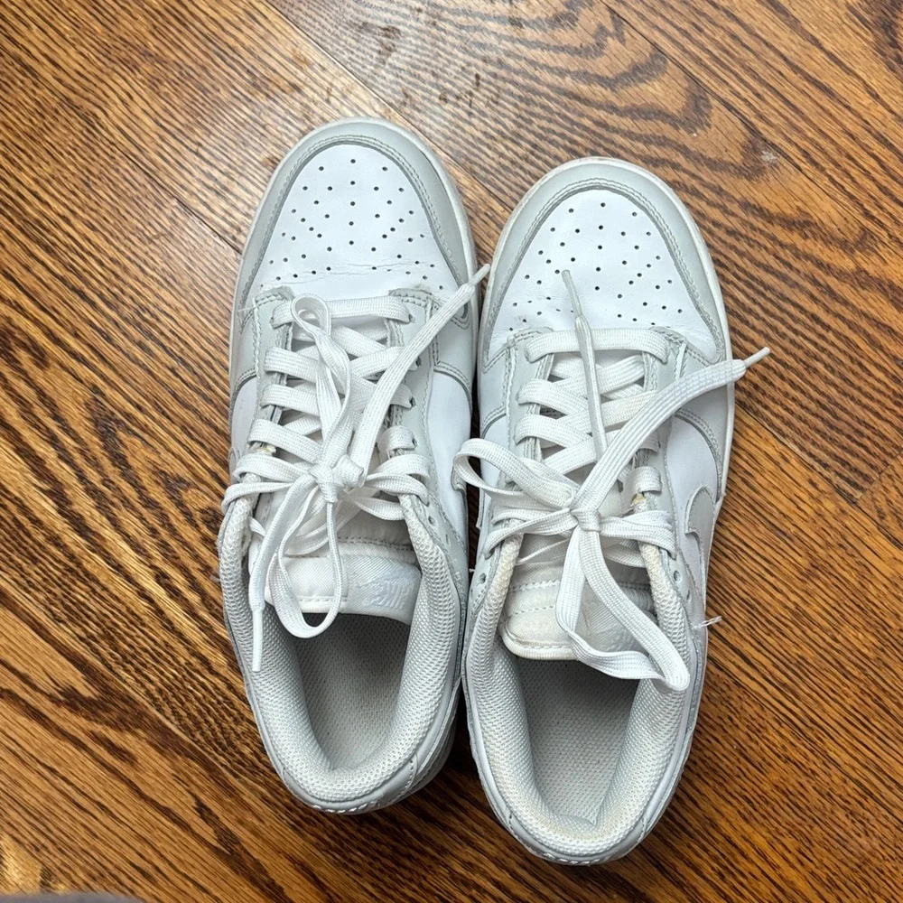 Nike White Low-Top Leather Sneakers with Swoosh - Picture 2 of 3